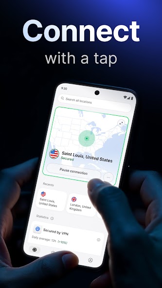 NordVPN mobile app connecting to a VPN server