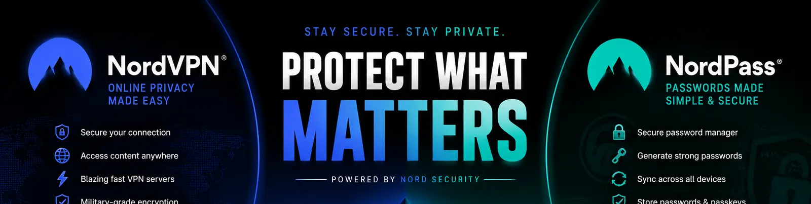 NordVPN and NordPass Protect What Matters security artwork